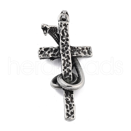 Retro 304 Stainless Steel Big Pendants STAS-I205-39AS-03-1