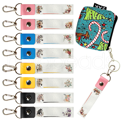 PU Leather & Cotton Name Marker Keychain AJEW-WH0514-036-1