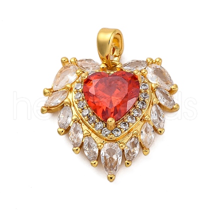 Brass Micro Pave Cubic Zirconia Pendants KK-V009-26G-02-1