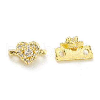 Rack Plating Brass Pave Cubic Zirconia Slide Charms KK-G464-04G-1