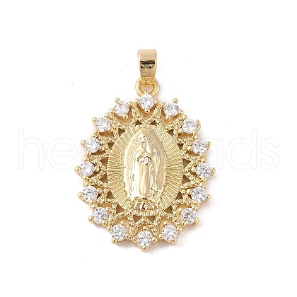 Brass Cubic Zirconia Pendants KK-Z050-25G-01-1
