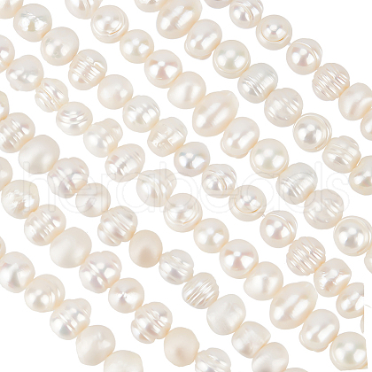 Beebeecraft 3 Strands Natural Cultured Freshwater Pearl Beads Strands PEAR-BBC0001-24-1