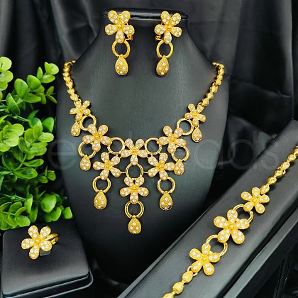 Brass Bracelets & Earrings & Necklaces & Rings Sets FS-WGD70CA-06-1