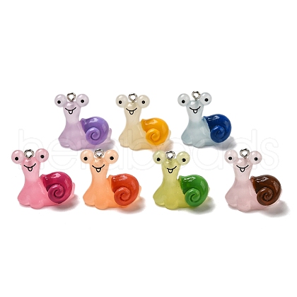 Snail Resin Pendants RESI-E059-09-1