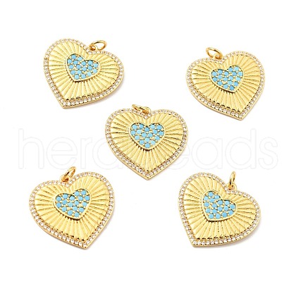 Brass Micro Pave Cubic Zirconia Pendants KK-E015-18G-1