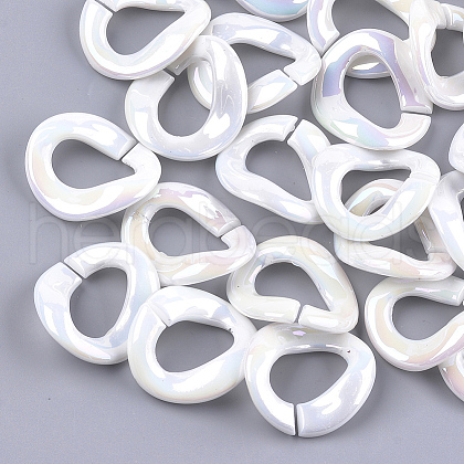 Acrylic Imitation Pearl Linking Rings OACR-S024-46-1