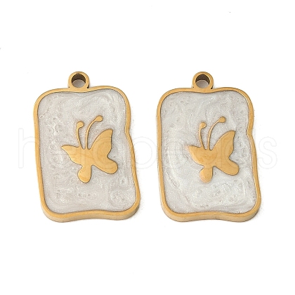 304 Stainless Steel Enamel Pendants STAS-V015-57G-1