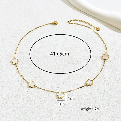 Golden Stainless Steel Flower Pendant Necklace for Women WB0068-1-1