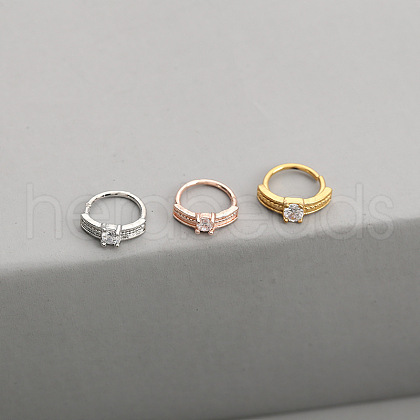 316L Surgical Stainless Steel Micro Pave Clear Cubic Zirconia Cartilage Earrings WG933E5-09-1