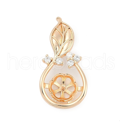 Brass Micro Pave Clear Cubic Zirconia European Dangle Charms Bails X-KK-Q026-14G-1