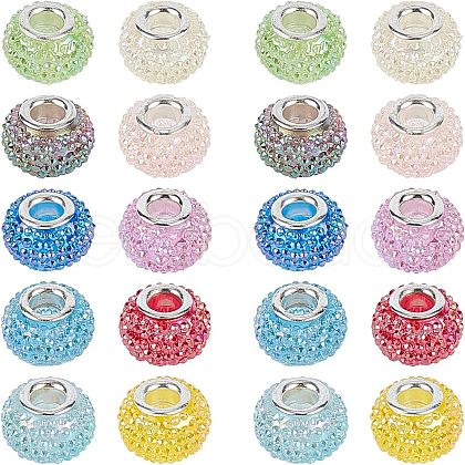 Resin Rhinestone European Beads RPDL-NB0001-11-1