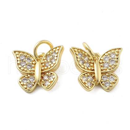 Brass Micro Pave Cubic Zirconia Pendants KK-C092-22D-G-1