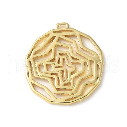 Brass Micro Pave Cubic Zirconia Pendants KK-P290-52G-02-1
