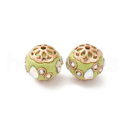 Handmade Resin Indonesia Round Beads IPDL-P005-07KCG-01-1