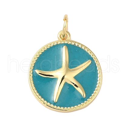 Rack Plating Brass Enamel Pendants X-KK-B092-19G-02-1