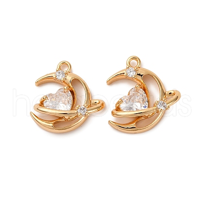 Brass Micro Pave Cubic Zirconia Pendants KK-Z112-21G-1