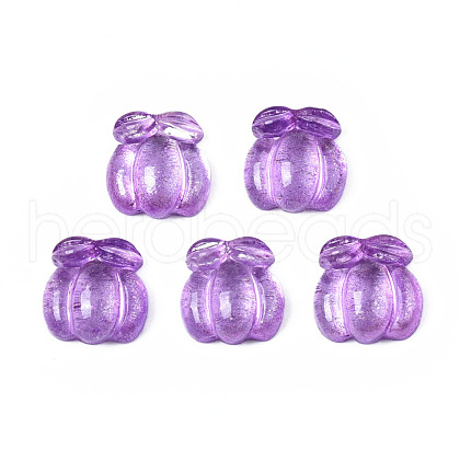 Autumn Theme Spray Painted Transparent Resin Cabochons CRES-S302-65-A04-1