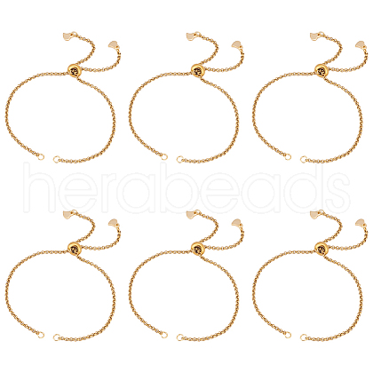 8Pcs 304 Stainless Steel Box Chain Slider Bracelet Makings AJEW-UN00017-1
