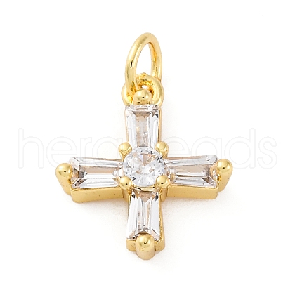 Brass Micro Pave Cubic Zirconia Pendants KK-S510-33G-01-1