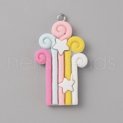Opaque Resin Pendants RESI-CJC0011-32B-03-1