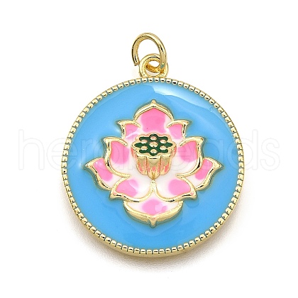 Brass Enamel Pendants KK-K401-90G-1