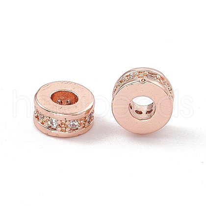 Brass Micro Pave Cubic Zirconia Beads ZIRC-F009-31RG-1