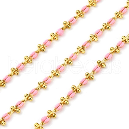 Brass Enamel Link Chains CHC-L050-07G-02-1