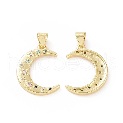 Brass Micro Pave Cubic Zirconia Pendants ZIRC-P106-03G-1