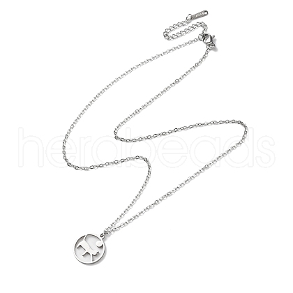 Non-Tarnish 304 Stainless Steel Pendaant Necklaces NJEW-D047-01P-1