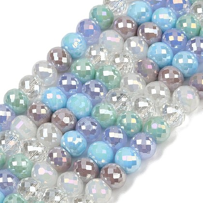 Electroplate Glass Beads Strands EGLA-G039-01A-02-1