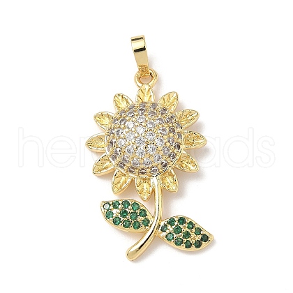 Brass Micro Pave Cubic Zirconia Pendants KK-Q068-15G-1