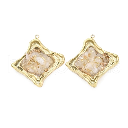 304 Stainless Steel Pave Natural Quartz Crystal Pendants STAS-V003-04G-05-1