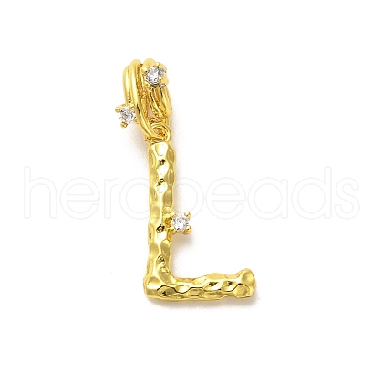 Rack Plating Brass Micro Pave Cubic Zirconia European Dangle Charms KK-L210-015G-L-1