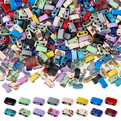 DICOSMETIC 400Pcs 16 Colors Spray Painted Non-magnetic Synthetic Hematite Beads G-DC0001-46-1