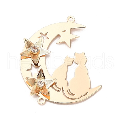 Brass Connector Charms with Crystal Rhinestone KK-H454-16KCG-1
