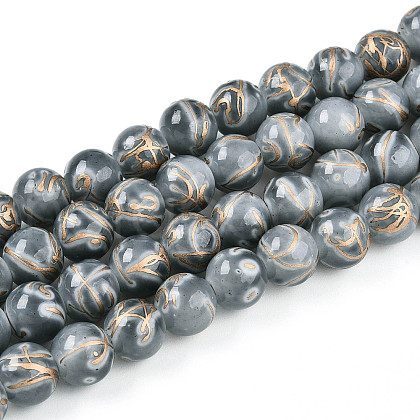Baking Painted Glass Beads Strands DGLA-N010-10mm-09-1