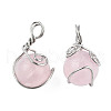 Natural Rose Quartz Pendants G-N333-013C-1