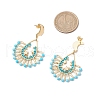 Glass Twisted Bugle Beaded Dangle Stud Earrings EJEW-MZ00365-3