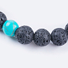 Natural Lava Rock Stretch Bracelets BJEW-JB03641-01-2