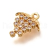 Brass Micro Pave Cubic Zirconia Pendants KK-K294-36G-2