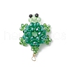 3D Electroplate Glass Seed Beaded Tortoise Pendants PALLOY-MZ00674-2