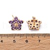 Flower Brass Micro Pave Cubic Zirconia Stud Earrings for Women EJEW-G428-28B-03-5