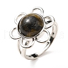 Natural Labradorite Adjustable Rings RJEW-P043-01P-20-4