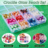 300Pcs 12 Colors Crackle Baking Painted Imitation Jade Glass Beads Set DGLA-TA0001-05-4