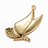 Brass Micro Pave Cubic Zirconia Pendants X-ZIRC-D114-07A-2