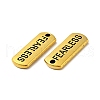 Tibetan Style Alloy Rectangle with Word Fearless Pendants TIBEP-Q043-064AG-RS-3