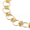 304 Stainless Steel Rings Link Chain Bracelet BJEW-TA00334-03-3