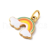 304 Stainless Steel Enamel Pendants STAS-I331-05G-03-2