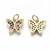 Brass Micro Pave Colorful Cubic Zirconia Charms ZIRC-S067-157-NF-2