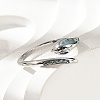 Brass Cubic Zirconia Cuff Rings for Women RJEW-S401-01P-3
